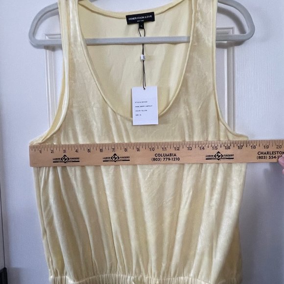 New Generation Love Yellow Velour Emery Jumpsuit Size XL Extra Large - Picture 7 of 12